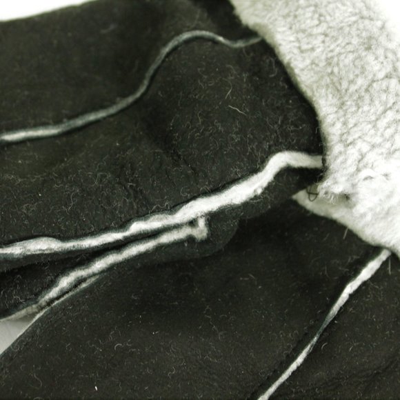 New Sheepskin Shearling Suede Mittens Gloves Tan Brown Black Womens One Size - Picture 13 of 16